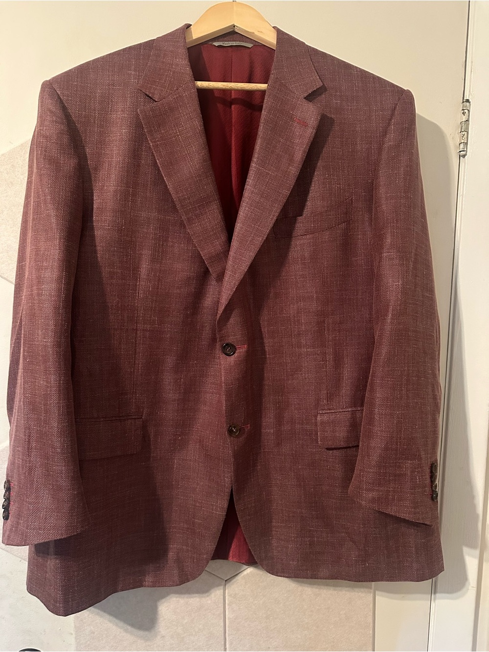Canali Burgundy Sport Coat with Subtle Texture